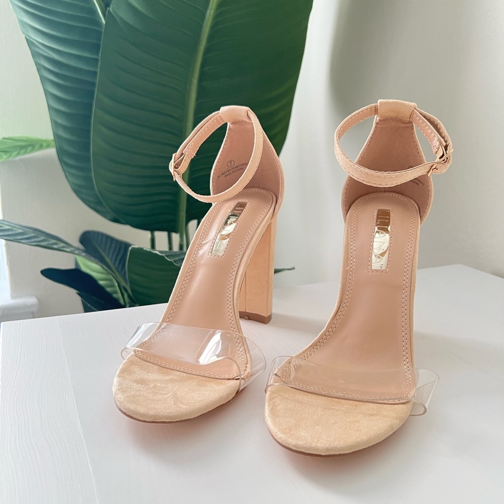 Nude Block Heels